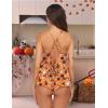 image:imageEkouaer Silk Pajamas Set for Women Satin Backless Lingerie Pjs Cami Top and Shorts NightwearPumpkin