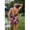 image:imageEkouaer Silk Pajamas Set for Women Satin Backless Lingerie Pjs Cami Top and Shorts NightwearRed Flowers