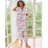 image:imageEkouaer Silk Satin Pajamas Set Women Short Sleeve Sleepwear Soft Button Down Loungewear Pjs SetCat Print
