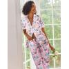 image:imageEkouaer Silk Satin Pajamas Set Women Short Sleeve Sleepwear Soft Button Down Loungewear Pjs SetCat Print