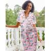 image:imageEkouaer Silk Satin Pajamas Set Women Short Sleeve Sleepwear Soft Button Down Loungewear Pjs SetCat Print