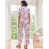 image:imageEkouaer Silk Satin Pajamas Set Women Short Sleeve Sleepwear Soft Button Down Loungewear Pjs SetCat Print
