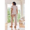 image:imageEkouaer Silk Satin Pajamas Set Women Short Sleeve Sleepwear Soft Button Down Loungewear Pjs SetChampagne