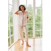 image:imageEkouaer Silk Satin Pajamas Set Women Short Sleeve Sleepwear Soft Button Down Loungewear Pjs SetChampagne