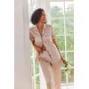 image:imageEkouaer Silk Satin Pajamas Set Women Short Sleeve Sleepwear Soft Button Down Loungewear Pjs SetChampagne