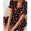 image:imageEkouaer Silk Satin Pajamas Set Women Short Sleeve Sleepwear Soft Button Down Loungewear Pjs SetChristmas Socks