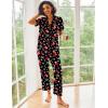 image:imageEkouaer Silk Satin Pajamas Set Women Short Sleeve Sleepwear Soft Button Down Loungewear Pjs SetChristmas Socks