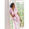 image:imageEkouaer Silk Satin Pajamas Set Women Short Sleeve Sleepwear Soft Button Down Loungewear Pjs SetColorful Striped Stars