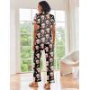 image:imageEkouaer Silk Satin Pajamas Set Women Short Sleeve Sleepwear Soft Button Down Loungewear Pjs SetFrench Fries