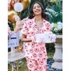 image:imageEkouaer Silk Satin Pajamas Set Women Short Sleeve Sleepwear Soft Button Down Loungewear Pjs SetHeartshaped Cake