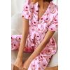 image:imageEkouaer Silk Satin Pajamas Set Women Short Sleeve Sleepwear Soft Button Down Loungewear Pjs SetHeartshaped Cake