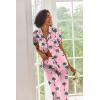 image:imageEkouaer Silk Satin Pajamas Set Women Short Sleeve Sleepwear Soft Button Down Loungewear Pjs SetHoliday Coconut Trees