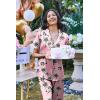 image:imageEkouaer Silk Satin Pajamas Set Women Short Sleeve Sleepwear Soft Button Down Loungewear Pjs SetHoliday Coconut Trees