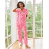 image:imageEkouaer Silk Satin Pajamas Set Women Short Sleeve Sleepwear Soft Button Down Loungewear Pjs SetHot Pink Cocktail
