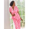 image:imageEkouaer Silk Satin Pajamas Set Women Short Sleeve Sleepwear Soft Button Down Loungewear Pjs SetHot Pink Cocktail