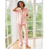 image:imageEkouaer Silk Satin Pajamas Set Women Short Sleeve Sleepwear Soft Button Down Loungewear Pjs SetPink