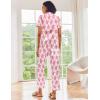 image:imageEkouaer Silk Satin Pajamas Set Women Short Sleeve Sleepwear Soft Button Down Loungewear Pjs SetPink Monkey
