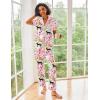 image:imageEkouaer Silk Satin Pajamas Set Women Short Sleeve Sleepwear Soft Button Down Loungewear Pjs SetPink Swan