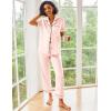 image:imageEkouaer Silk Satin Pajamas Set Women Short Sleeve Sleepwear Soft Button Down Loungewear Pjs SetVeiled Rose