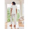 image:imageEkouaer Silk Satin Pajamas Set Women Short Sleeve Sleepwear Soft Button Down Loungewear Pjs SetWhite