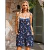image:imageEkouaer Summer Rompers for Women Floral Beach Sleeveless Shorts Overalls Boho Outfits 2026 Jumpsuit With PocketsBlack Floral Print