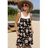 image:imageEkouaer Summer Rompers for Women Floral Beach Sleeveless Shorts Overalls Boho Outfits 2026 Jumpsuit With PocketsBlack Yellow Floral