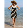 image:imageEkouaer Summer Rompers for Women Floral Beach Sleeveless Shorts Overalls Boho Outfits 2026 Jumpsuit With PocketsBlack Yellow Floral