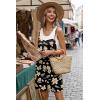 image:imageEkouaer Summer Rompers for Women Floral Beach Sleeveless Shorts Overalls Boho Outfits 2026 Jumpsuit With PocketsBlack Yellow Floral