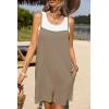 image:imageEkouaer Summer Rompers for Women Floral Beach Sleeveless Shorts Overalls Boho Outfits 2026 Jumpsuit With PocketsCoffee Grey