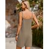 image:imageEkouaer Summer Rompers for Women Floral Beach Sleeveless Shorts Overalls Boho Outfits 2026 Jumpsuit With PocketsCoffee Grey