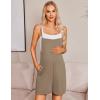 image:imageEkouaer Summer Rompers for Women Floral Beach Sleeveless Shorts Overalls Boho Outfits 2026 Jumpsuit With PocketsCoffee Grey