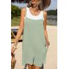 image:imageEkouaer Summer Rompers for Women Floral Beach Sleeveless Shorts Overalls Boho Outfits 2026 Jumpsuit With PocketsLight Green