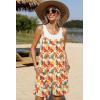 image:imageEkouaer Summer Rompers for Women Floral Beach Sleeveless Shorts Overalls Boho Outfits 2026 Jumpsuit With PocketsOrange Leaves