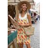 image:imageEkouaer Summer Rompers for Women Floral Beach Sleeveless Shorts Overalls Boho Outfits 2026 Jumpsuit With PocketsOrange Leaves