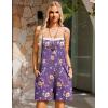 image:imageEkouaer Summer Rompers for Women Floral Beach Sleeveless Shorts Overalls Boho Outfits 2026 Jumpsuit With PocketsPurple Floral Print
