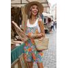 image:imageEkouaer Summer Rompers for Women Floral Beach Sleeveless Shorts Overalls Boho Outfits 2026 Jumpsuit With PocketsTropical Printed