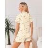 image:imageEkouaer Viscose from Bamboo Women Pajama Sets Button Up Cooling Pjs Short Sleeve Ruffle Sleepwear 2 Piece Lounge Shorts SetApricot Floral Teddy