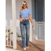 image:imageEkouaer Viscose from Bamboo Women Pajama Sets Button Up Cooling Pjs Short Sleeve Ruffle Sleepwear 2 Piece Lounge Shorts SetBlue