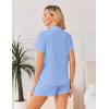 image:imageEkouaer Viscose from Bamboo Women Pajama Sets Button Up Cooling Pjs Short Sleeve Ruffle Sleepwear 2 Piece Lounge Shorts SetBlue