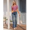 image:imageEkouaer Viscose from Bamboo Women Pajama Sets Button Up Cooling Pjs Short Sleeve Ruffle Sleepwear 2 Piece Lounge Shorts SetDark Pink