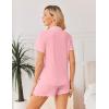 image:imageEkouaer Viscose from Bamboo Women Pajama Sets Button Up Cooling Pjs Short Sleeve Ruffle Sleepwear 2 Piece Lounge Shorts SetLight Pink