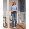image:imageEkouaer Viscose from Bamboo Women Pajama Sets Button Up Cooling Pjs Short Sleeve Ruffle Sleepwear 2 Piece Lounge Shorts SetOcean Blue