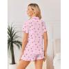 image:imageEkouaer Viscose from Bamboo Women Pajama Sets Button Up Cooling Pjs Short Sleeve Ruffle Sleepwear 2 Piece Lounge Shorts SetPink Cherry