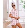 image:imageEkouaer Viscose from Bamboo Women Pajama Sets Button Up Cooling Pjs Short Sleeve Ruffle Sleepwear 2 Piece Lounge Shorts SetPink Stripe Teddy