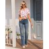 image:imageEkouaer Viscose from Bamboo Women Pajama Sets Button Up Cooling Pjs Short Sleeve Ruffle Sleepwear 2 Piece Lounge Shorts SetPink Stripe Teddy