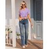 image:imageEkouaer Viscose from Bamboo Women Pajama Sets Button Up Cooling Pjs Short Sleeve Ruffle Sleepwear 2 Piece Lounge Shorts SetPurple