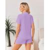 image:imageEkouaer Viscose from Bamboo Women Pajama Sets Button Up Cooling Pjs Short Sleeve Ruffle Sleepwear 2 Piece Lounge Shorts SetPurple
