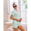 image:imageEkouaer Viscose from Bamboo Women Pajama Sets Button Up Cooling Pjs Short Sleeve Ruffle Sleepwear 2 Piece Lounge Shorts SetSage Green