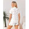 image:imageEkouaer Viscose from Bamboo Women Pajama Sets Button Up Cooling Pjs Short Sleeve Ruffle Sleepwear 2 Piece Lounge Shorts SetWhite Floral