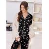 image:imageEkouaer Women Pajama Set Short Sleeve Button Down Pjs Soft Comfy Sleepwear Nightwear with Jogger PantsBlack Cherry